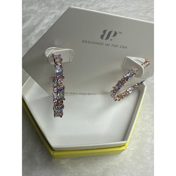 Bomb Party Jewelry - Bomb Party RBP8935 Lavender Topaz CZ Rose Gold Plating NIB earrings